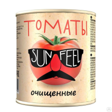 Томаты очищ в с/с  ж/б 2650мл (1,7кг) 1/6шт Sunfeel Италия