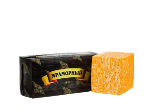 Мраморный полутв сыр 45% ~4кг/~16кг брус Беловежские сыры