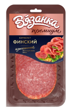 Сервелат Финский Вязанка в/к в/у нарезка 90гр 1/10шт Стародворье)