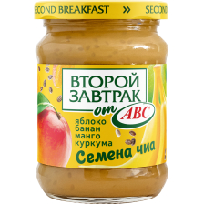 Десерт яблоко,банан,манго с семенами чиа и куркумой ст/б 300гр 1/12шт Второ