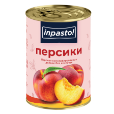 Персики половинки б/к 820гр 1/12шт (460гр) Inpasto! Китай