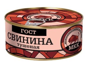 Свинина тушеная Премиум ГОСТ в/с ж/б с ключом 325гр 1/36шт МКК Балтийский