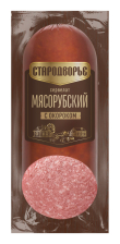 Сервелат Мясорубский с мелкорубленным окороком в/к срез 350гр Стародворье