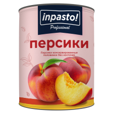 Персики половинки б/к 3000гр 1/6 шт (1800гр) Inpasto! Китай