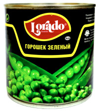 Горошек зеленый ж/б 3000мл (1800гр) 1/4шт Лорадо РФ